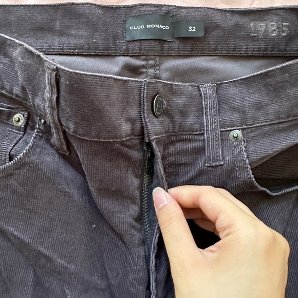 Club Monaco Brown Corduroy Slim Straight Leg Women’s Jeans Pants Casual size 32 - Picture 4 of 7